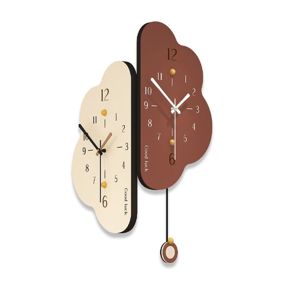 Double-Sided Corner Wall Clock with Decorative Pendulum, Battery Operated, Hanging Decorative Timepiece for Living Room Office Home