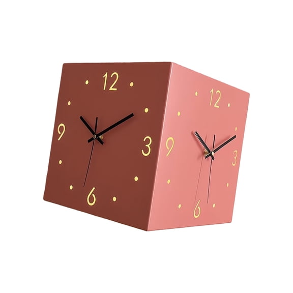 Double Sided Corner Wall Clock with Light for Modern Living Room Bedroom Decor