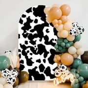 Double-Sided Cow Print Arch Backdrop Cover 2.6x6ft80cm*180cm - Perfect for Western Themed Birthday Parties, Youngsters Showers, Cowboy Party & Photo Booths Stand Not Included