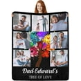 thumbnail image 1 of Double Sided Custom Blanket with Photo Text Personalized Throw Blankets Customized Picture Blanket for Kid Adult Friends Mom Dad Personalized Gift Flannel Blanket for Birthday Halloween Christmas, 1 of 6