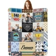 thumbnail image 1 of Double Sided Custom Blanket with Photo Text Personalized Throw Blankets Customized Picture Blanket for Kid Adult Friends Mom Dad Personalized Gift Flannel Blanket for Birthday Halloween Christmas, 1 of 6