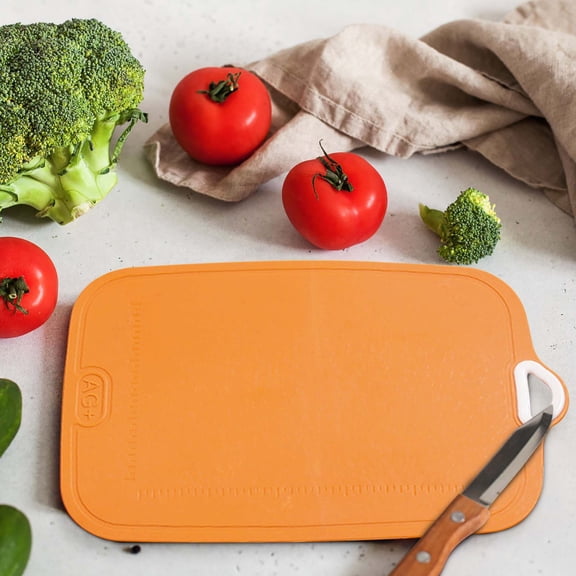 Double Sided Cutting Board, Plastic Large Chopping Board for Kitchen, Non Slip Vegetable and Baby Food Prep Board, Dishwasher Safe Easy Clean Surface, Odor Resistant Meat & Fruit Cutting Board