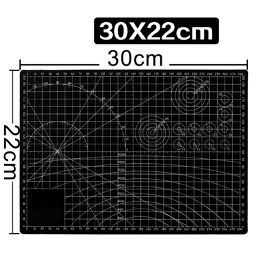 Double-Sided Cutting Mat A2/A3/A4/A5, Waterproof Sewing Pad, Carving Tools Pad, Craft and Art Mat, A-4 Black, Cutting Mat for DIY Crafts and Sewing