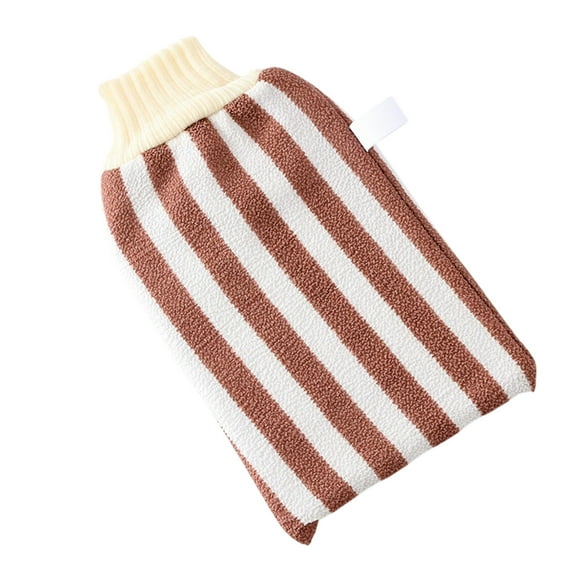 Double Sided Deep Exfoliating Mitt, Exfoliating Glove Body Scrubber & Skin Cleanser, Tool Remover of Dead Skin, Skin Exfoliator for Body, Body Scrub Gloves for Women & Men(Coffee)