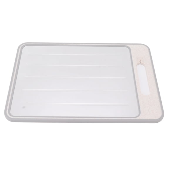 Double Sided Defrosting Cutting Board with Knife Sharpener and Grinding Surface, Khaki, 14.5 x 10.2 in / 37 x 26 cm Dual-Use Quick Thawing Tray for Kitchen