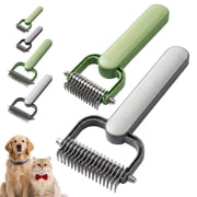 Double Sided Dematting Comb for Dogs Cats, 2026 Upgrade Undercoat Rake Pet Grooming Brush, Deshedding Brush Tool Removes Tangles Knots and Loose Fur for Long Hair Thick Coats