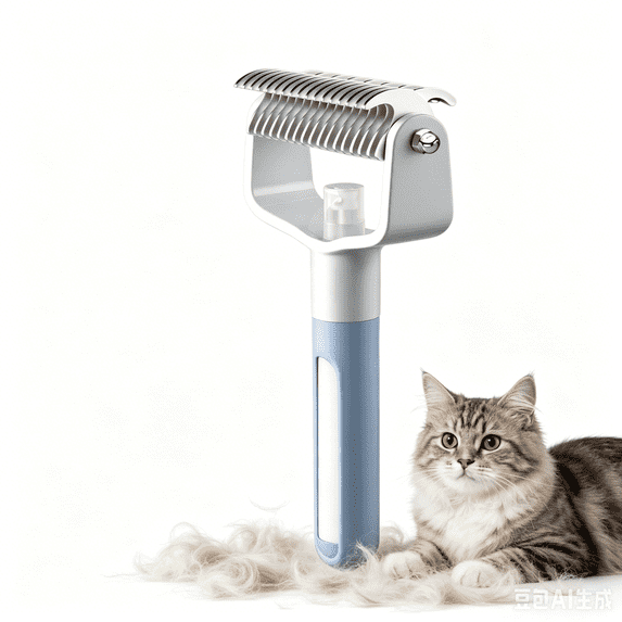 2‑in‑1 Pet Dematting Comb with Spray Bottle, Stainless Steel Dog Cat Deshedding Grooming Brush for Long Hair Knot Removal