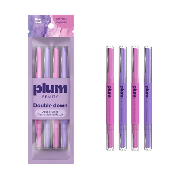 Double-Sided Dermaplaning Razors (4-Pack) – Dual-Blade Facial for Women - Precision & Large Blades Brows, Upper Lip, Cheeks Peach Fuzz Remover Exfoliating Face Tool