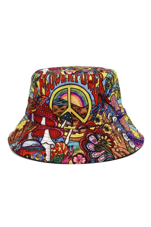 Double-Sided Design Y2K Boho Style Fisherman Cap Reversible Retro Punk & Hippie Bucket Hat