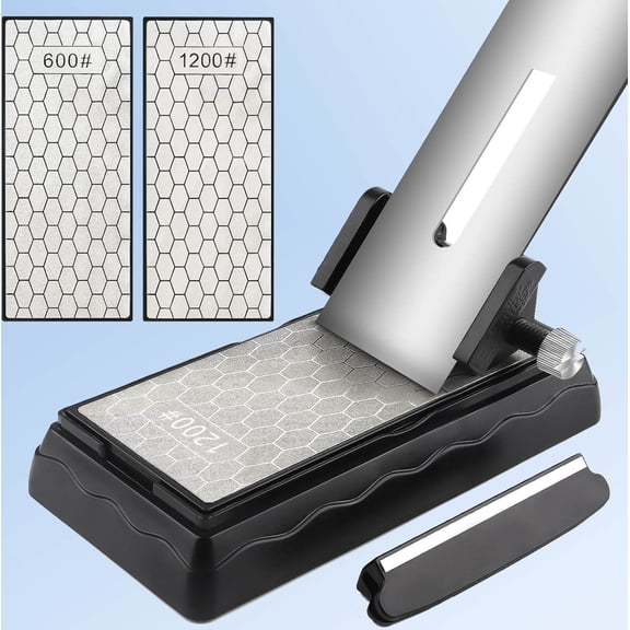 Double-Sided Diamond Sharpening Stone, Knife Sharpener Whetstone with Honeycomb Surface and Non-slip Base for Scissors Knives Kitchen Sharpen Tools