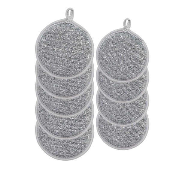 Double Sided Dish Sponge 9 Pack Circular Dishwashing Scrub Sponge High Elastic Kitchen Cleaning Sponge Block for Pots Pans Non Scratch Sided Scouring Pad for Grease Removal Multipurpose Cleaning Tool