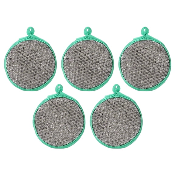 Double Sided Dish Sponge with Wire Scrubber, Reusable Kitchen Scrubber Sponge for Pots, Pans, Dishes, Non-Scratch Cleaning Scouring Pad, 1-Pack Dishcloth