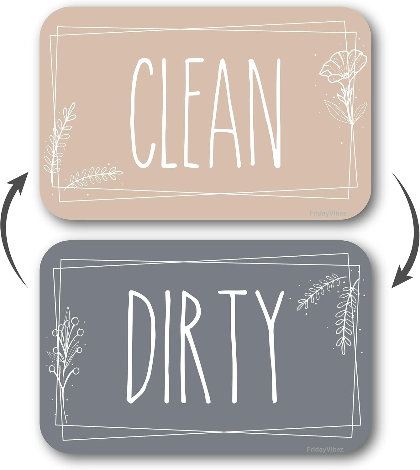 Double-Sided Dishwasher Magnet Clean Dirty Sign - Magnetic Signs That ...