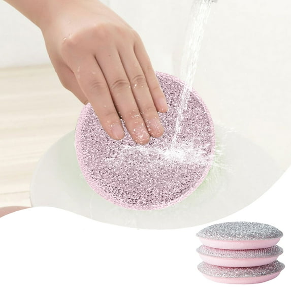 Double-Sided Dishwashing Sponge, 3-Pack, Kitchen Cleaning Cloth for Pot and Dish Scrubbing, Non-Stick Oil Degreasing Pads, Household Scouring Scrubbers
