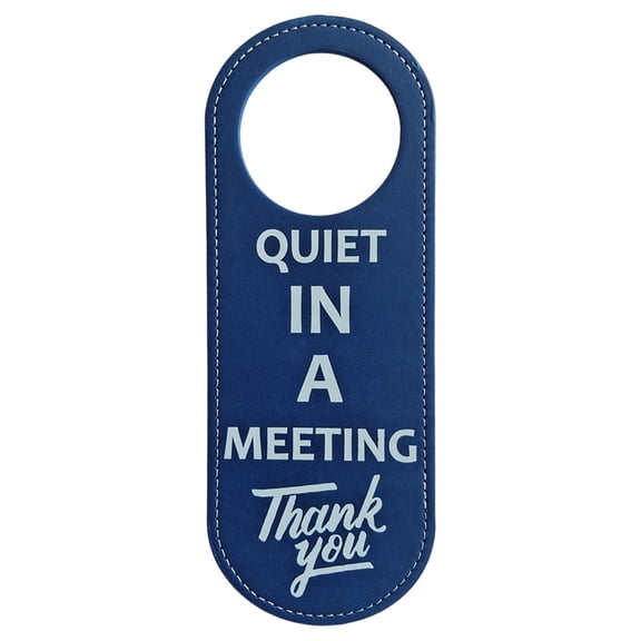 Double Sided Do Not Disturb/Welcome Knock/Out of Office/Quiet In a Meeting Sign Board Hotel Doorknob Hanger Hanging Sign, Double Sided Sign with Thank you Mark, 1Pc, Multicolor(Blue,8.8x3.3")
