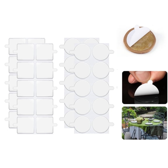 Double Sided Dot Stickers Table Cover Stickers Adhesive Stick Dots Tablecloths Adhesive Tape for Outdoor Events Picnics Weddings(3sheet*Round 3sheet*Square)