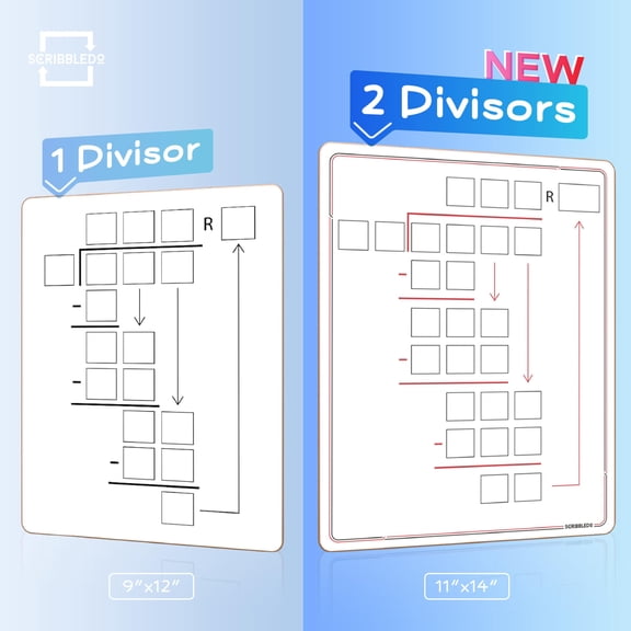 Double Sided Dry Erase Board 11 x 14 Long Division Practice Wood