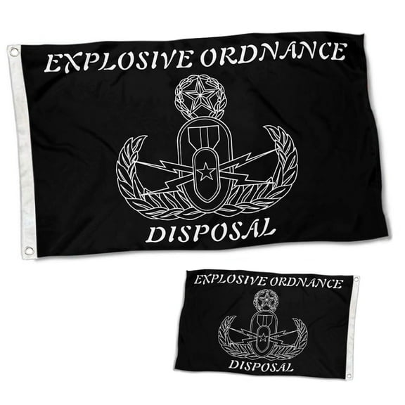 Double Sided EOD Flag Explosive Ordnance Disposal Flag Banner with Brass Grommets 3x5 Feet