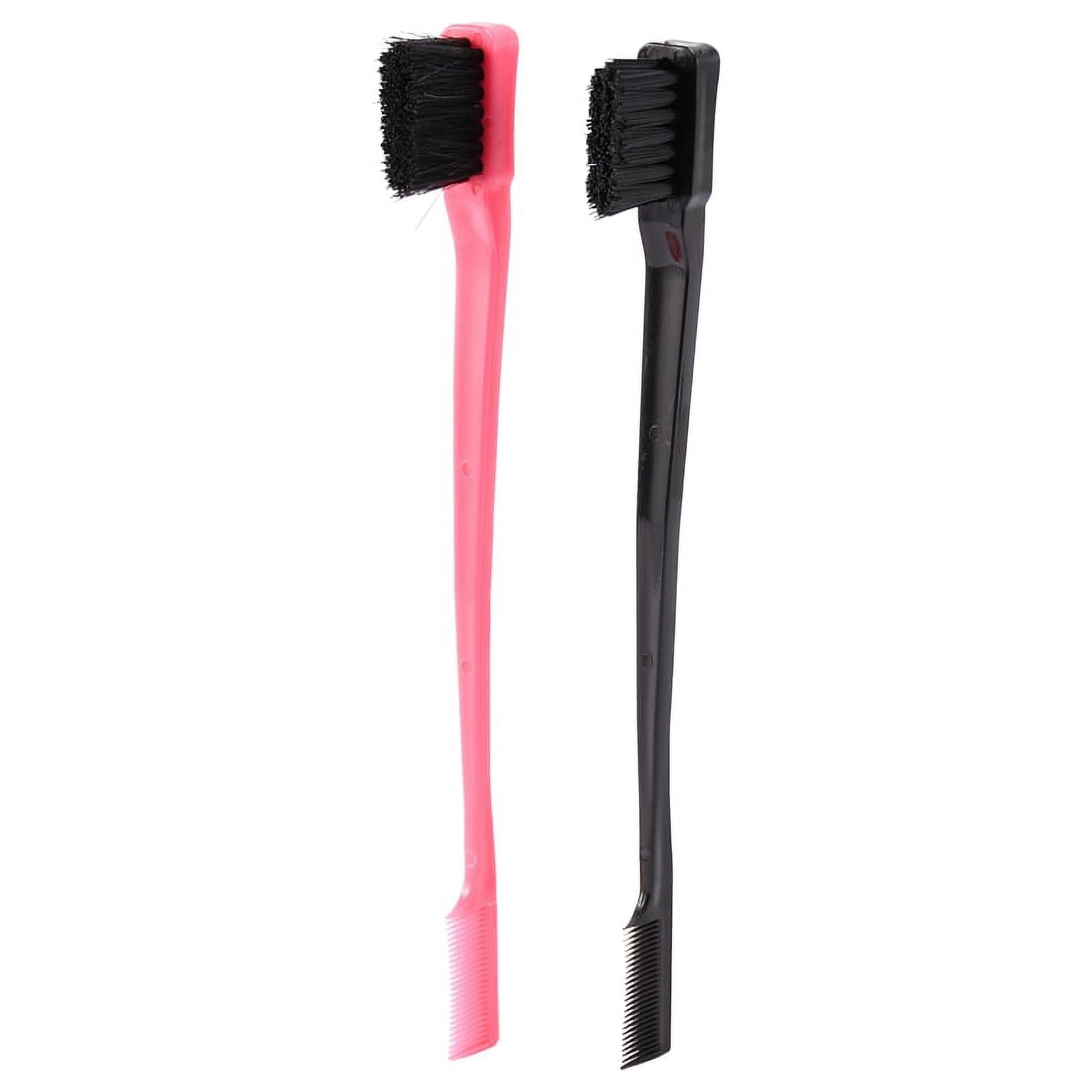 Double Sided Edge Control Hair Brush Comb Combo Pack 2 Pieces Pink and