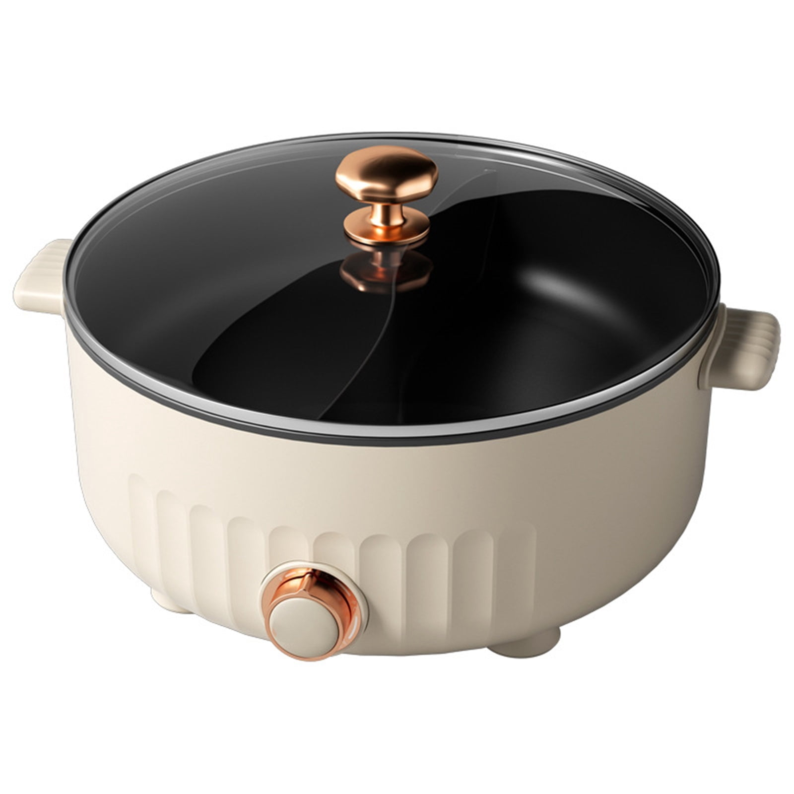 Double-Sided Electric Hot Pot & Multi-Function Rice Cooker - 3-Speed Heat, Non-Stick Coating with Divider & Tempered Glass Lid, Easy to Clean Cookware for Home Kitchen