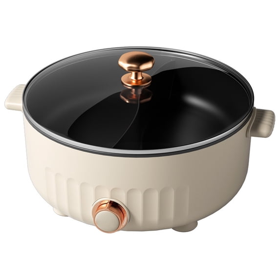 Double-Sided Electric Hot Pot & Multi-Function Rice Cooker - 3-Speed Heat, Non-Stick Coating with Divider & Tempered Glass Lid, Easy to Clean Cookware for Home Kitchen