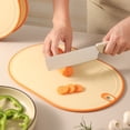thumbnail image 1 of Double Sided Elliptical Chopping Boards with Handle,Dishwasher Safe,Large Non Slip Plastic Cutting Board Suitable for Kitchen,Camping,12.99x8.66 Inch,Yellow, 1 of 7