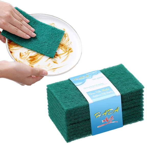 Double-Sided Emery Sponge Wipe, Thickened Scouring Dishcloth for Pots and Pans, Super Absorbent Kitchen Cleaning Cloth, Rust Remover, Reusable, 10x15cm