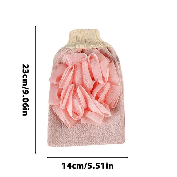 Double-Sided Exfoliating Bath Gloves for Adults | Soft & Textured Scrubbing Mitt for Shower & Bath | Full Body Scrub & Massage | 1 Pair