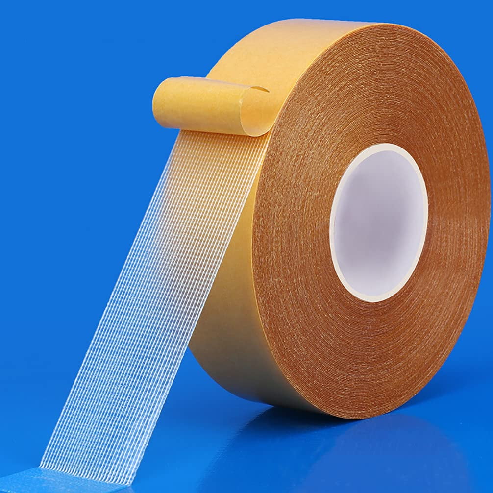 DoubleSided Fabric Tape Heavy Duty, 1.18inx66FT(20m) Super Sticky Clear Tape, Strong Wall