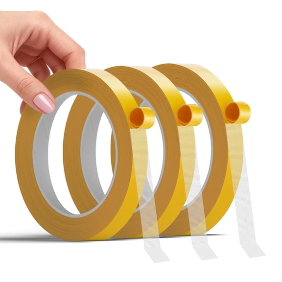 Double Sided Fabric Tape - Hem Tape No Sew No Iron for Clothes - Heavy Duty Hemming Tape for Curtains, Carpets, Pants, Crafts & DIY - Strong Hold Removable & Residue Free 0.4inch x 33 ft x 3 ROLLS