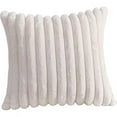 thumbnail image 1 of Double Sided Fur Pillow Covers 18x18 Inches Plush Fuzzy Striped Decorative Throw Pillow Cases Soft Cozy Fluffy Cushion Covers for Living Room Bedroom Sofa Couch Vintage Boho Home Decor, 1 of 4