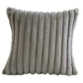 thumbnail image 1 of Double Sided Pillow Covers 18x18 Inches Plush Fuzzy Striped Decorative Throw Pillow Cases Soft Cozy Fluffy Cushion Covers for Living Room Bedroom Sofa Couch Vintage Boho Home Decor, 1 of 6