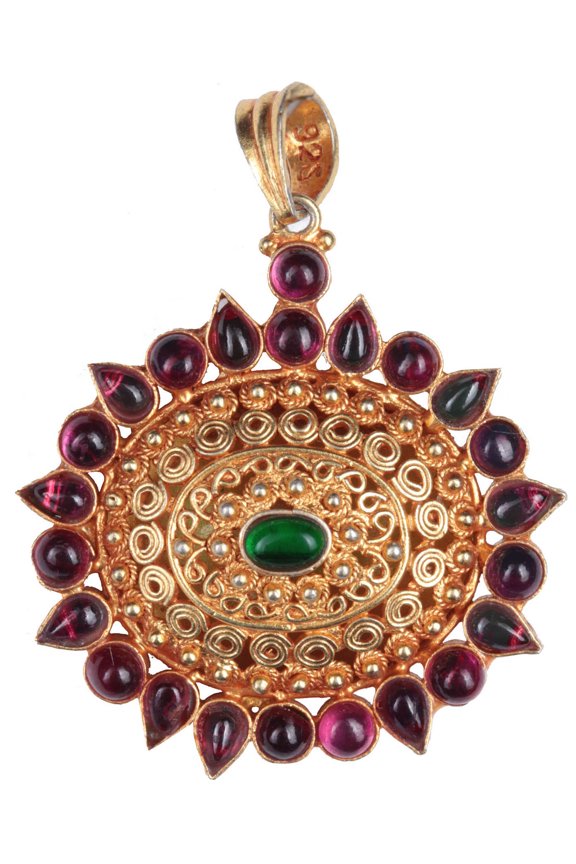 Double-Sided Filigree Pendant (South Indian Temple Jewelry)