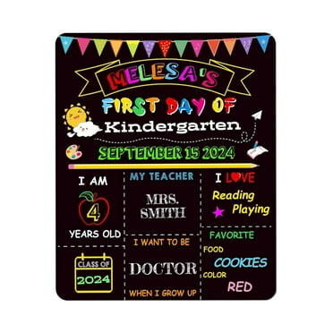Double Sided First Last Day School Wooden Chalkboard Sign 12x10cm Reusable Preschool Kindergarten Grade 1