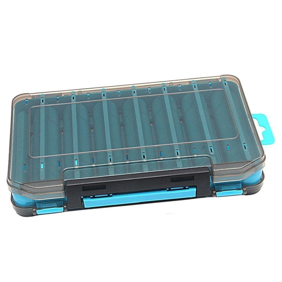 Double-Sided Fishing Lure Box with Drain Holes, Portable Tackle Organizer Case with Dividers, Transparent Storage for Crankbaits Hooks