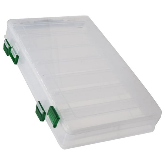 Double-Sided Fishing Lure Hook Tackle Box,Clear Visible Plastic Lure Case, Hard Plastic Fishing Lure Bait Squid Jig Minnows Hooks Accessory Storage Case Container (Clear-10 Slots)