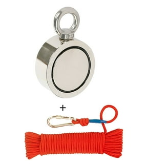 Loreso Magnet Fishing Kit with Rope - 660 lbs Pulling Force Single Sided  Neodymium Salvage Magnet for Magnet Fishing + 65 FT Magnet Fishing Rope +  Carabiner, Super Strong Treasure Hunting Magnet 