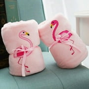 Double-Sided Flamingo Fleece Blanket Soft Air Conditioning Flannel Blanket Bed Sheet Sleep Cover Travel Blanket