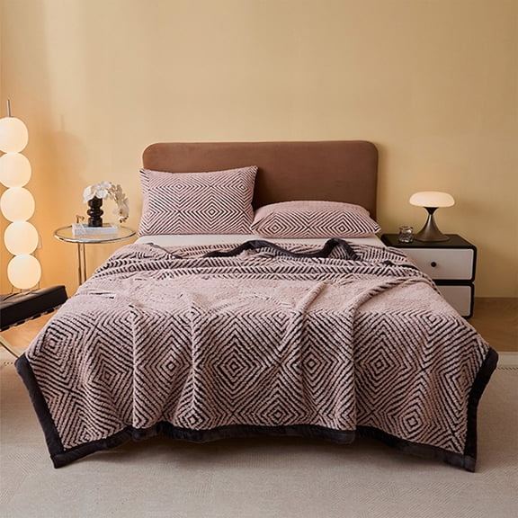 Double Sided Fleece Throw Blanket 59x79 Inches - Reversible Plush Sherpa Blanket for Couch, Heavy Weight Warm Blanket for Bed, No Shedding Fuzzy Blanket for Adults, Ultra Soft All Season