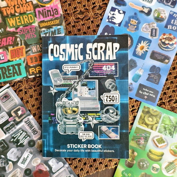 Double Sided Flip Sticker Book 30 Sheets 1500+ Stickers Warm and Cool Tones for Mood Boards Crafting