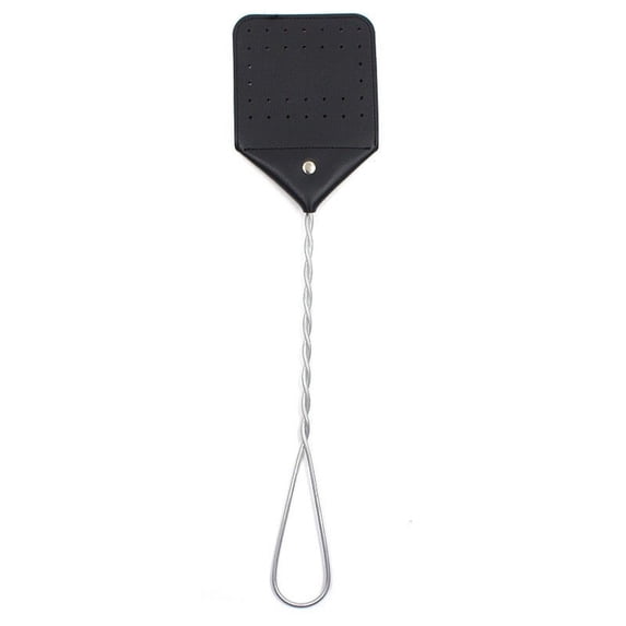 Double-Sided Fly Swatter, PU Leather Fly Swatter Heavy Duty Fly Swatter with Durable Iron Handle, Handle Insect Wasp Pest Control, Paddle Fly Swatter Faux Control for Flies Smooth Surface