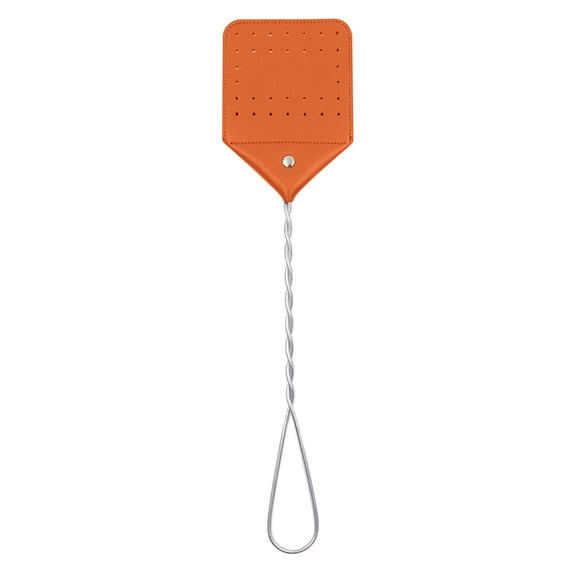 Double-Sided Fly Swatter, PU Leather Fly Swatter Heavy Duty Fly Swatter with Durable Iron Handle, Handle Insect Wasp Pest Control, Paddle Fly Swatter Faux Control for Flies Smooth Surface