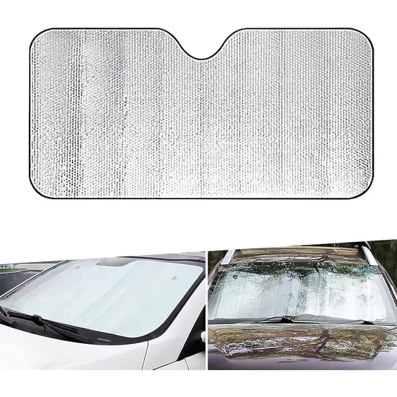 Double-Sided Foldable Sun Visor,Car Front Windshield Reflective Sunshade,Window Sun Blocker,Visor Shield Cover,Universal Window Heat Insulation Cover (51.1*23.6Inch)