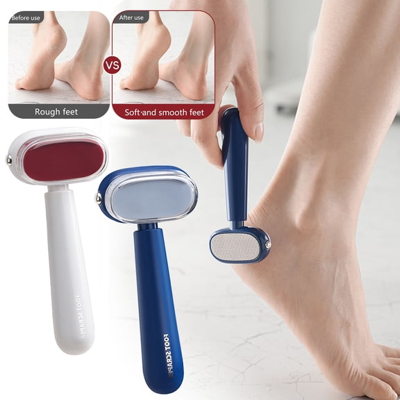 Double-Sided Foot File Callus Remover Pumice Stone Pedicure Rasp • Coarse & Fine Grit Heel Smoother • Ergonomic Handle • Home Spa Tool for Dry, Cracked Feet