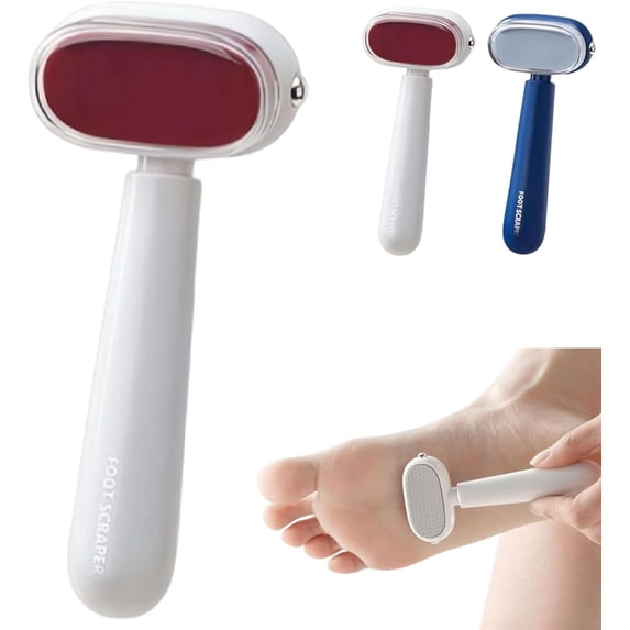 Double-Sided Foot Scraper for Callus Removal, Arc-Shaped Dead Skin Remover, Effectively Removes Stubborn Dead Skin, Stainless Steel Pedicure Feet File Tool for Cracked Heels,4 Knives 4Filer
