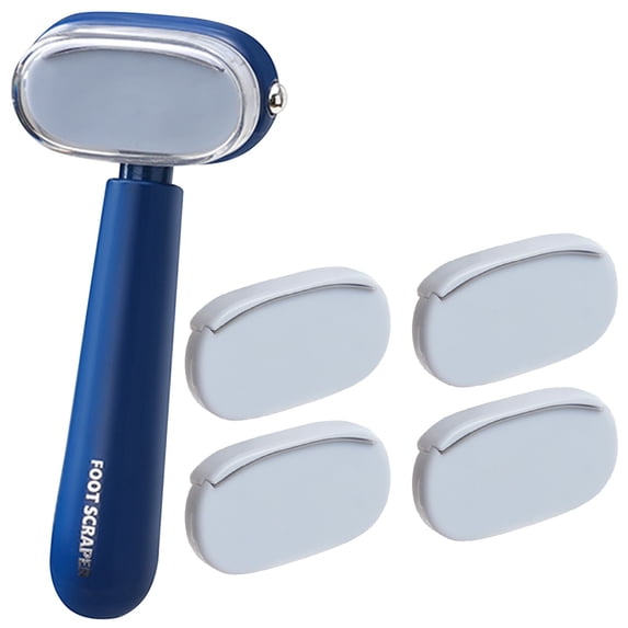 Double-Sided Foot Scraper for Callus Removal, Dual Action Pedicure Rasp and Scrubber for Dry Hard Skin, Stainless Steel Pedicure Feet File Tool with Replaceable Head for Cracked Heels & Corns