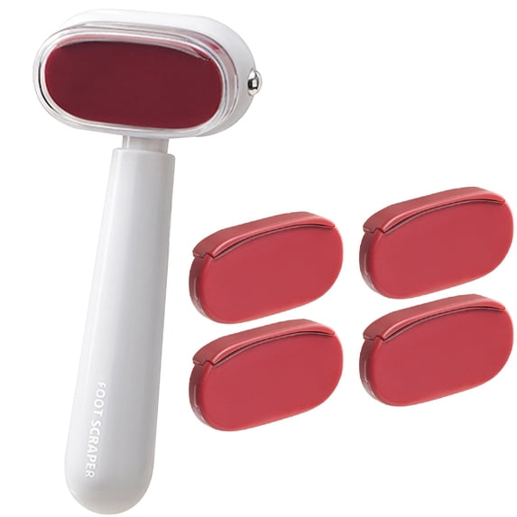 Double-Sided Foot Scraper for Callus Removal, Dual Action Pedicure Rasp and Scrubber for Dry Hard Skin, Stainless Steel Pedicure Feet File Tool with Replaceable Head for Cracked Heels & Corns