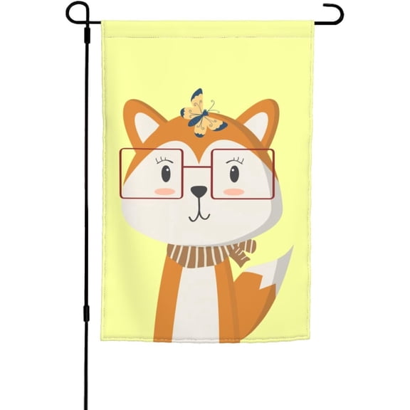 Double Sided Fox Garden Flag 12x18 Inch Seasonal Farmhouse Yard Outdoor Decor Banner