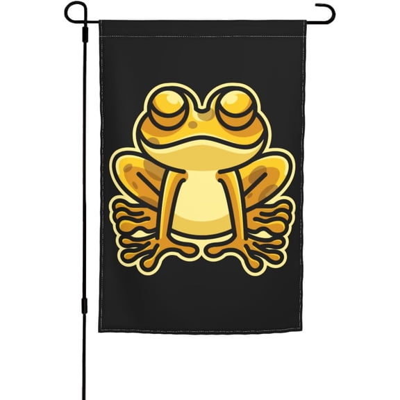 Double Sided Frog Garden Flag 12 x 18 Inch Seasonal Outdoor Welcome Banner for Home Decor