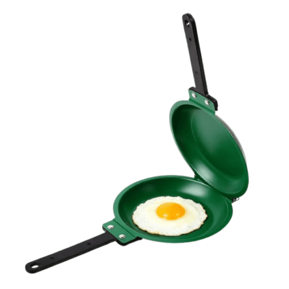 Double Sided Frying Pan, Kitchen Fried Egg Pancake Maker Flip Grill Pan Omelette Tray Home Household Baking Cookware(Green)